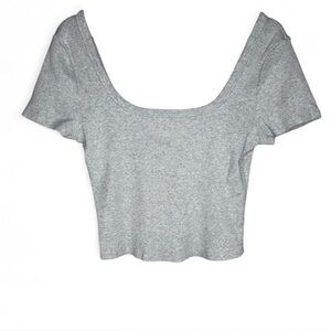 Universal Thread Gray Scoop Neck Crop Top